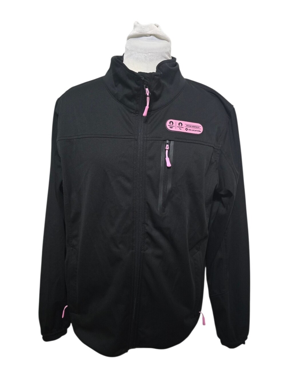 Paris 2024 Olympics On Location Softshell Jacket Black Pink L Lightweight Active